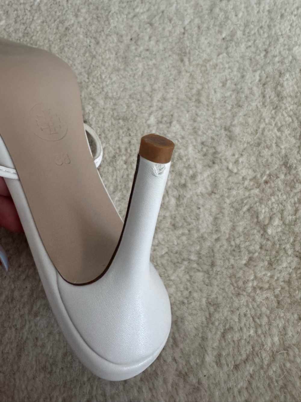 La Femme White Strappy High‑Heel Slipper - Picture 4 of 4